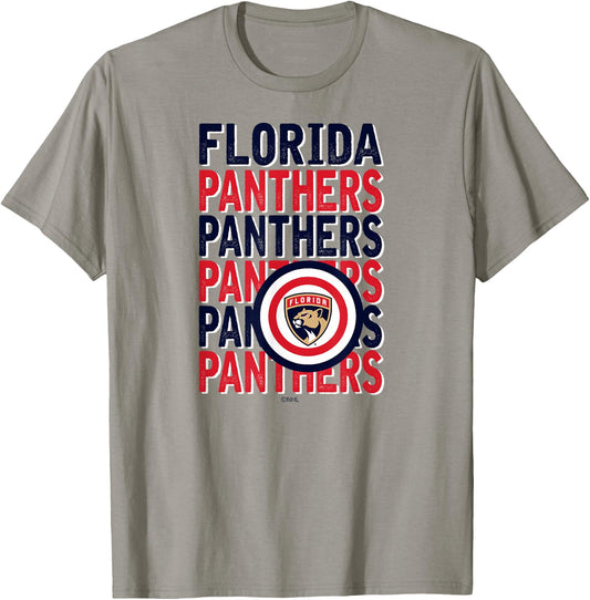 Florida Panthers Repeat Heather Gray Officially Licensed T-Shirt - T-Shirt | Sand