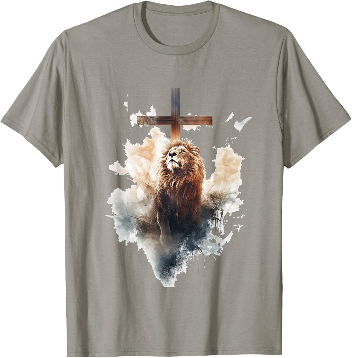 Yeshua Lion of Judah Christian Faith Gift , White T-Shirt - T-Shirt | Sand