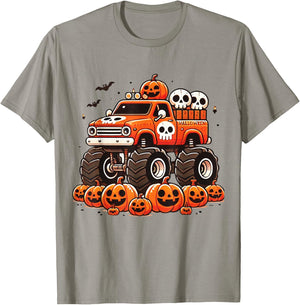 Kids Monster Truck Pumpkin Jack O Lantern Halloween Costume T-Shirt - T-Shirt | Sand