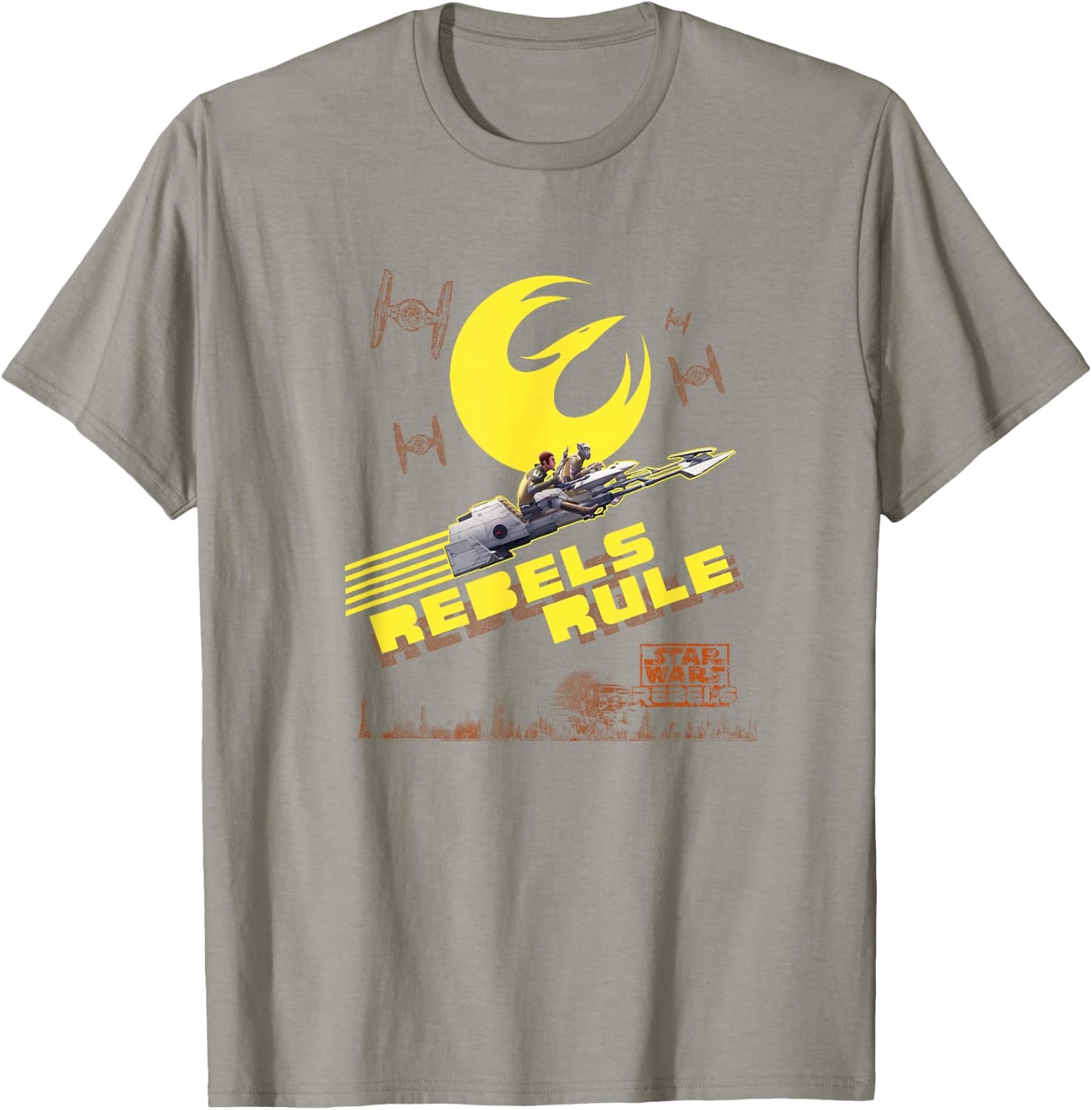 Star Wars Rebels Kanan & Zeb Riding Space Bikes Vintage T-Shirt - T-Shirt | Sand