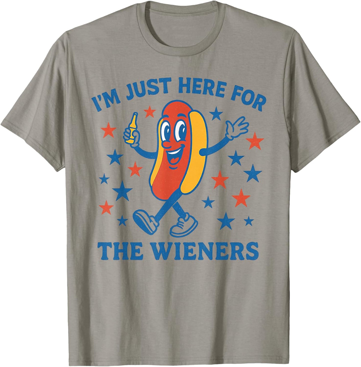 Im Only Here for the Wieners Design T-Shirt - T-Shirt | Sand