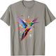 Hummingbird Animal Graphic Colorful Hummingbird , white, S T-Shirt - T-Shirt | Sand