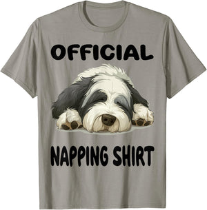 Bobtail Old English Sheepdog Official Napping shirt Pajamas Men Women Girls Kids T-Shirt - T-Shirt | Sand