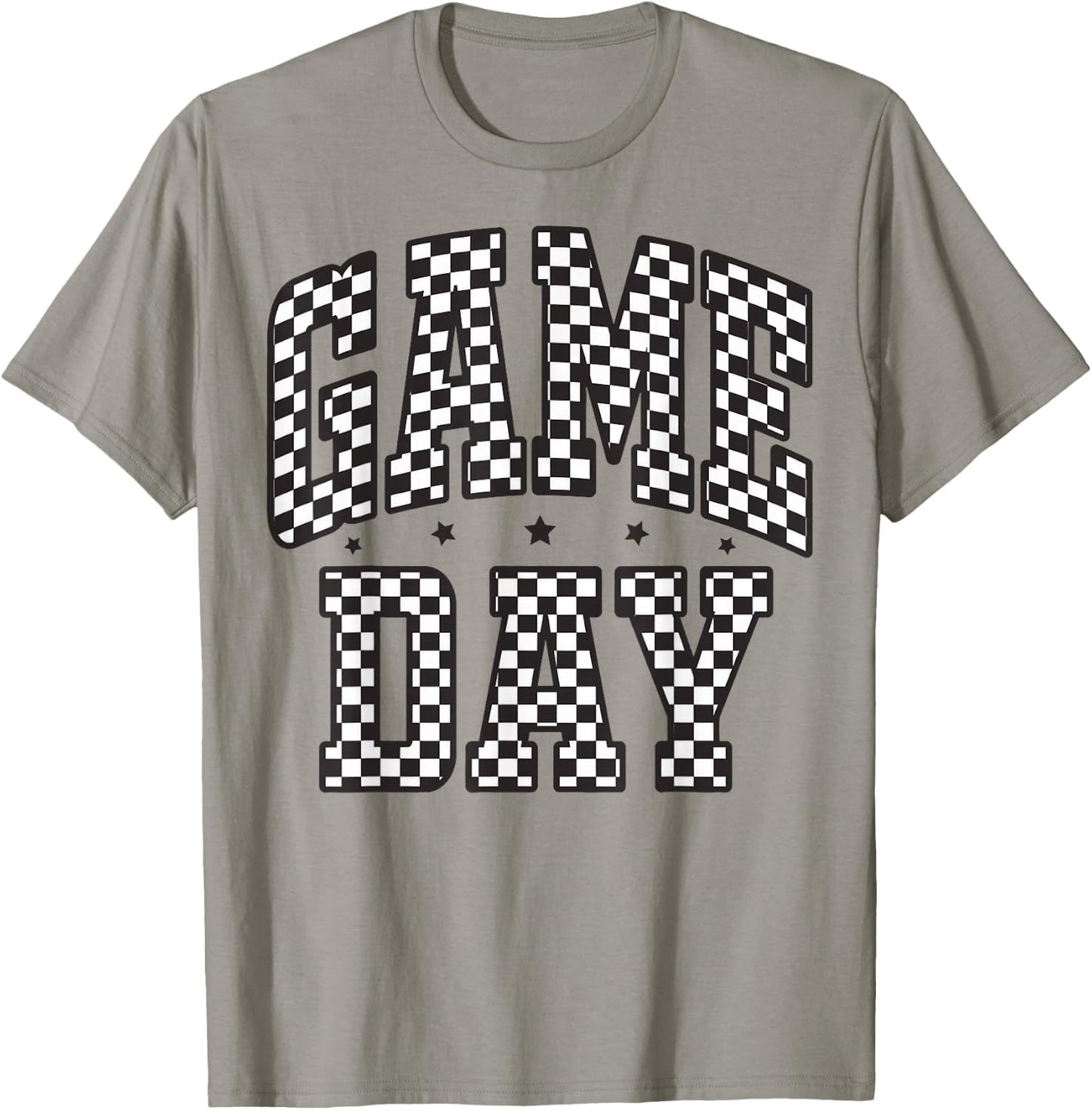 Funny Checkered Game Day Football Black White Gift Women T-Shirt - T-Shirt | Sand