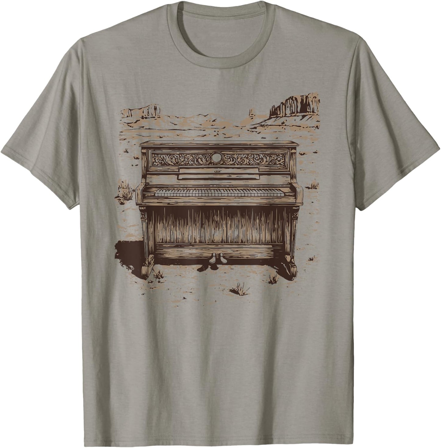 Vintage Western Piano Player - Piano Shirt - Piano T-Shirt - T-Shirt | Sand
