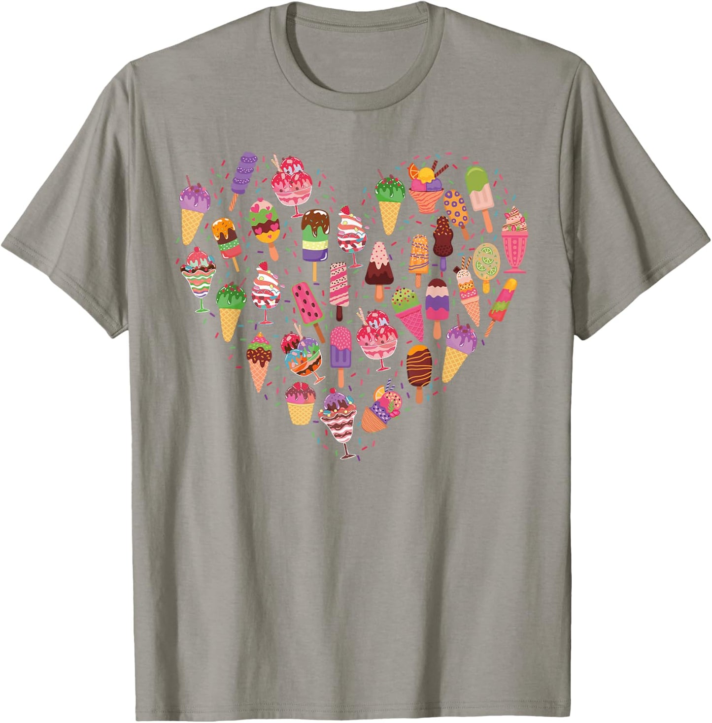 Ice Cream Heart Ice Lolly , White T-Shirt - T-Shirt | Sand