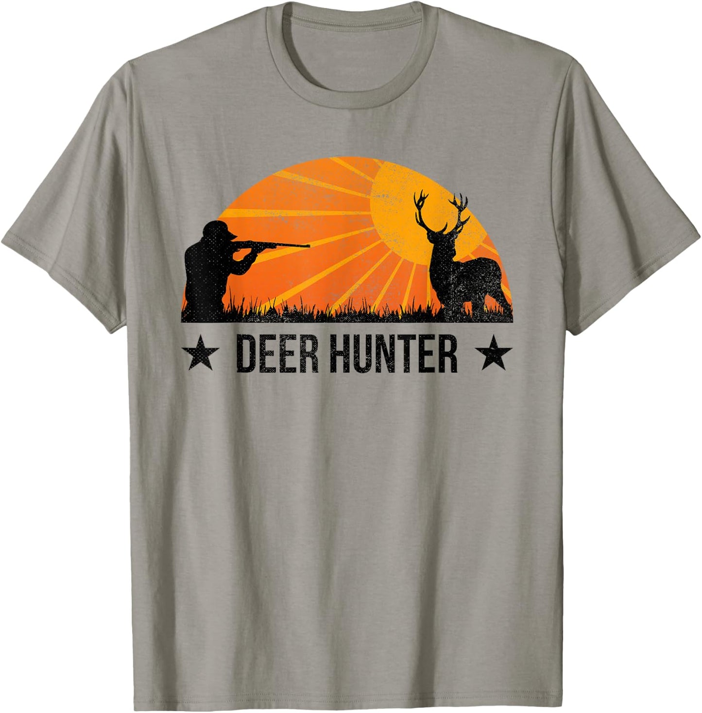 Deer Hunter Deer Hunting Retro Sunset T-Shirt - T-Shirt | Sand