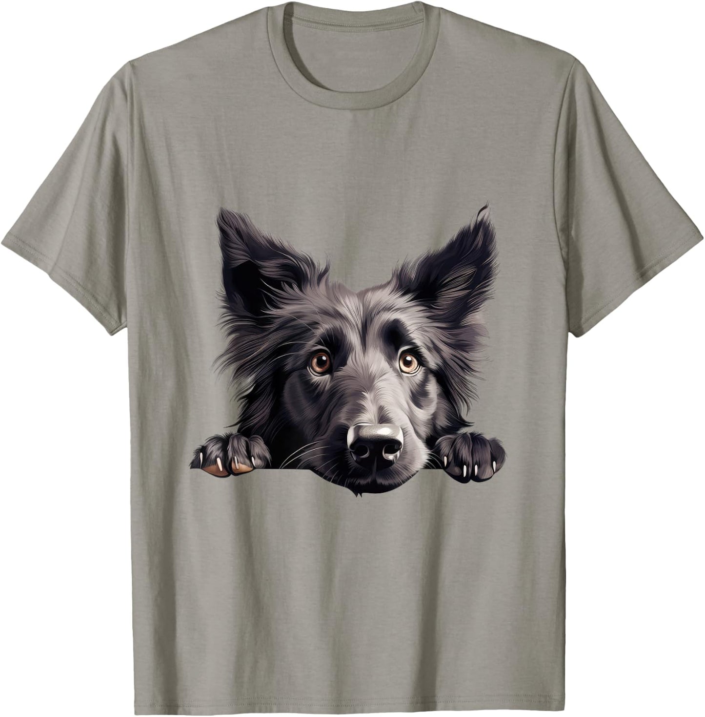 Dog Breed Puppy Belgian Sheepdog Looking for Cuddling T-Shirt - T-Shirt | Sand