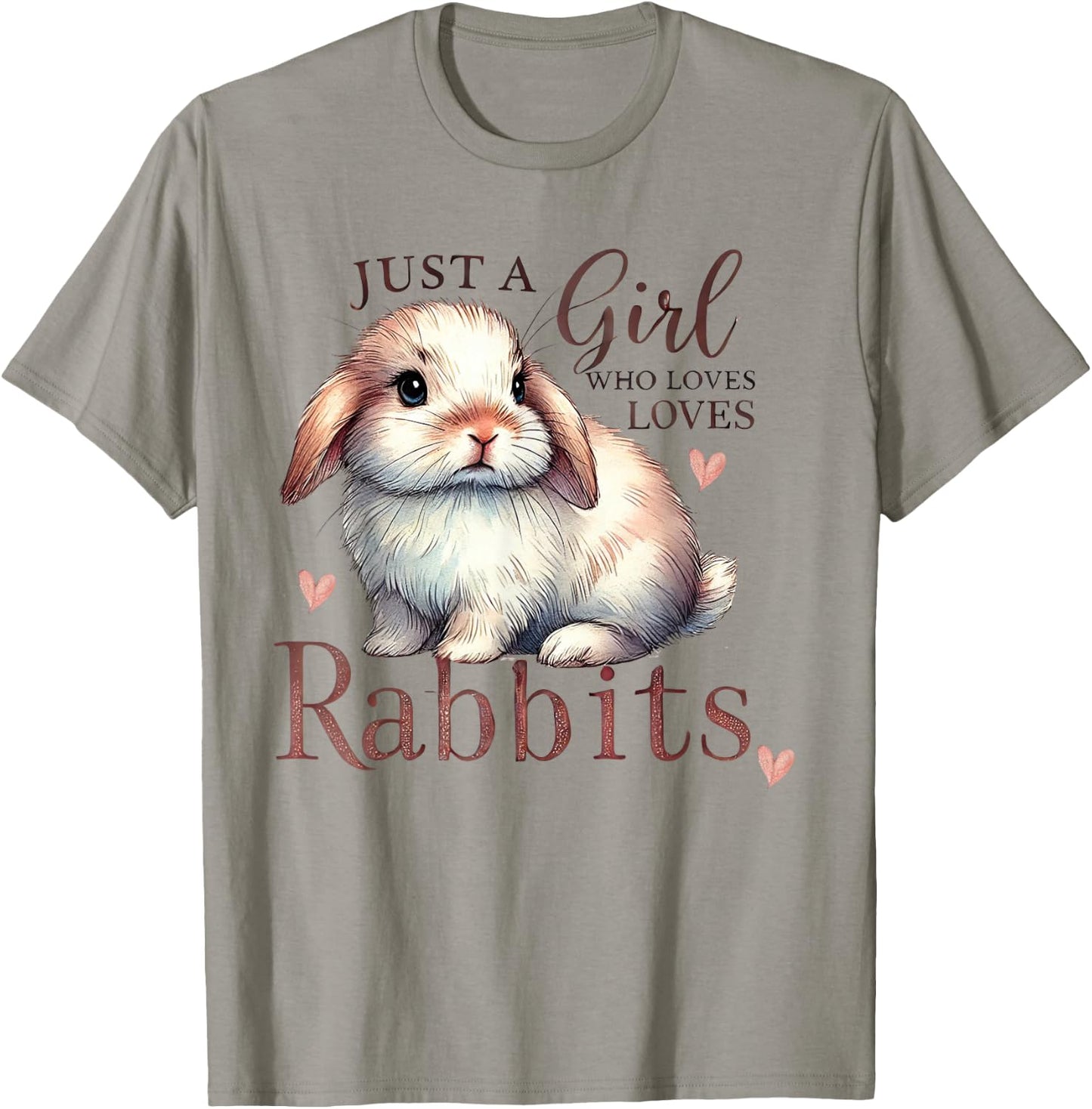 Just A Girl Who Loves Rabbits Cute Toddlers Kids Mom Rabbit T-Shirt - T-Shirt | Sand