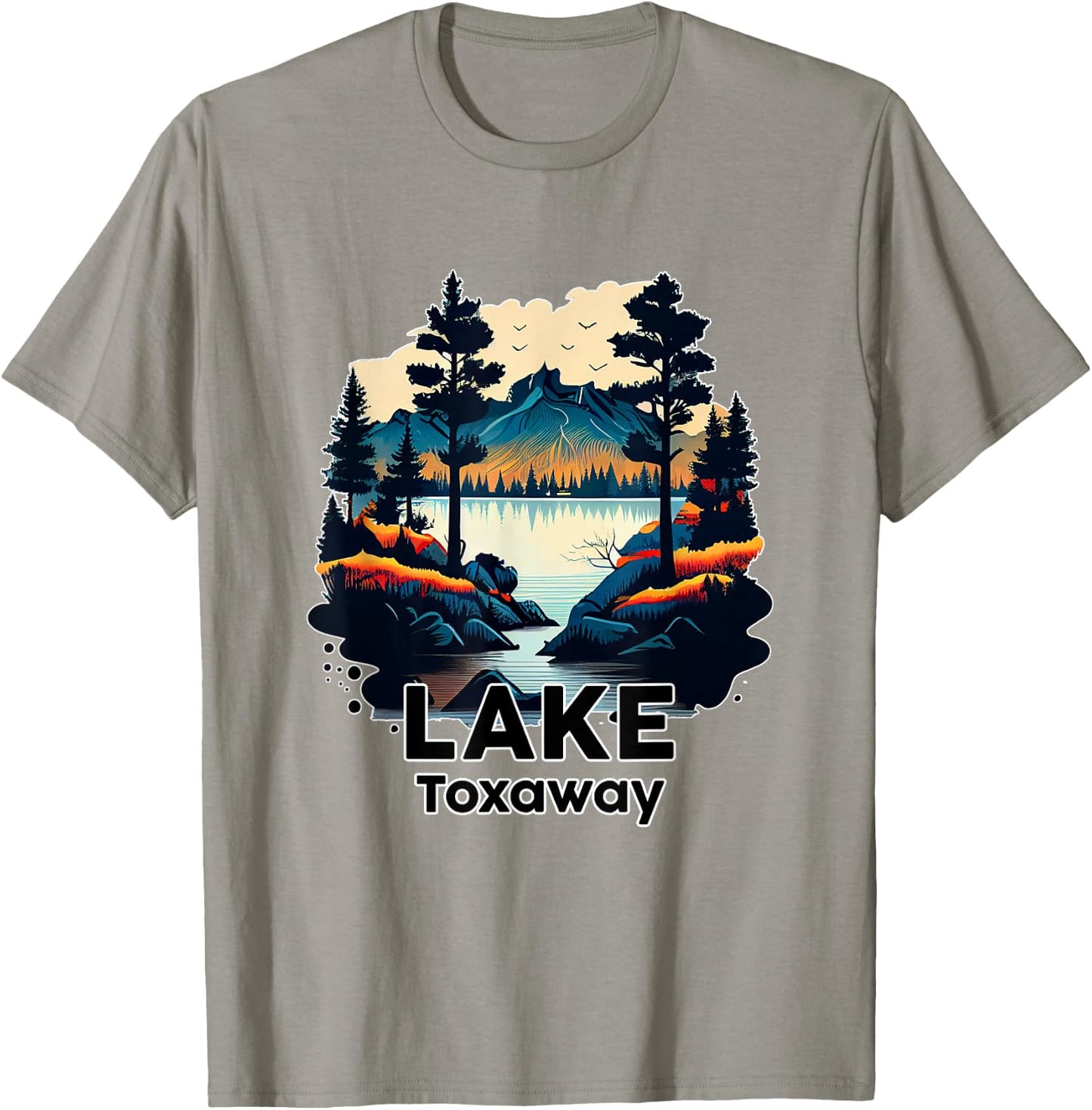 Lake Toxaway Retro Minimalist Lake Toxaway T-Shirt - T-Shirt | Sand