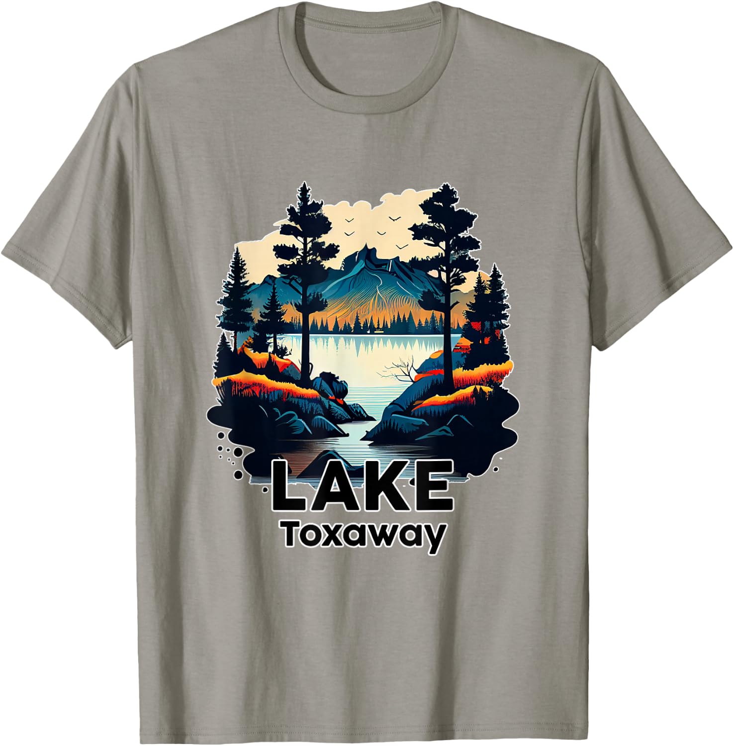 Lake Toxaway Retro Minimalist Lake Toxaway T-Shirt - T-Shirt | Sand