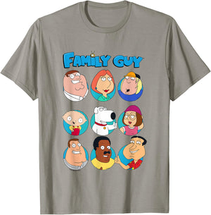 Family Guy Quahog's First Family Group Box Up , Blue, S T-Shirt - T-Shirt | Sand