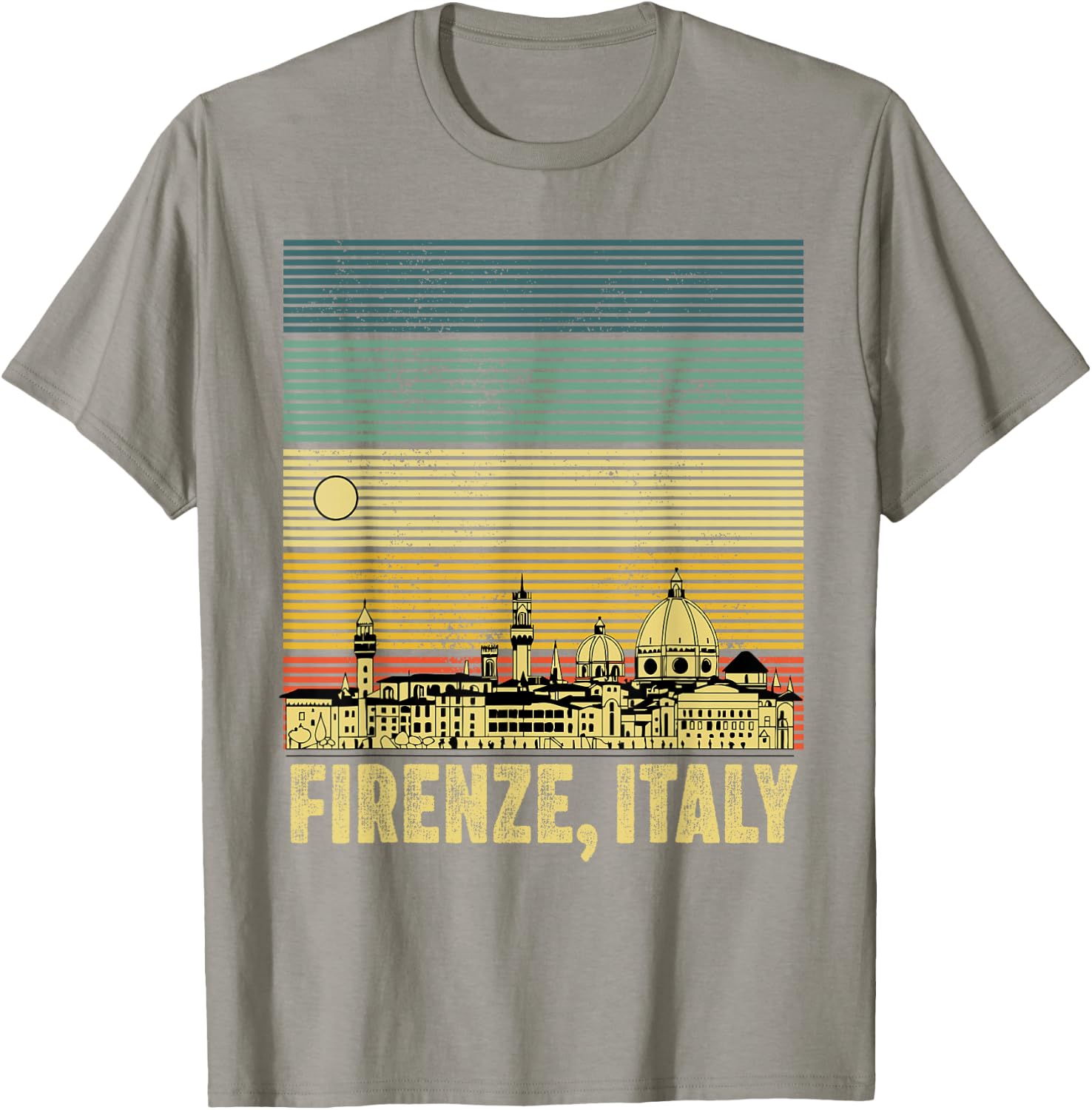 souvenirs from italy firenze Florence retro vintage skyline T-Shirt - T-Shirt | Sand