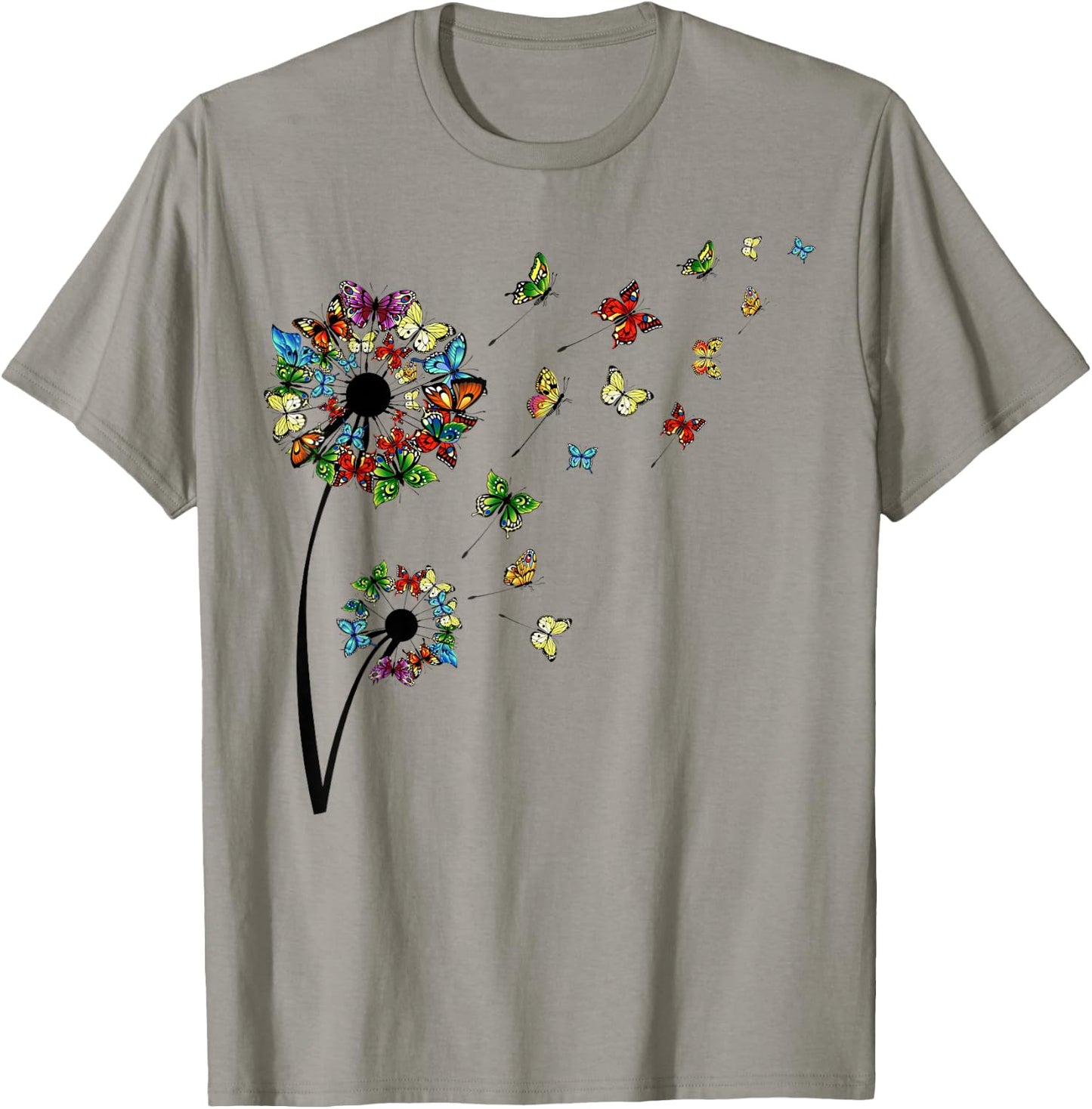 Dandelion Butterflies Shirt Cute Girls Butterfly T-Shirt - T-Shirt | Sand