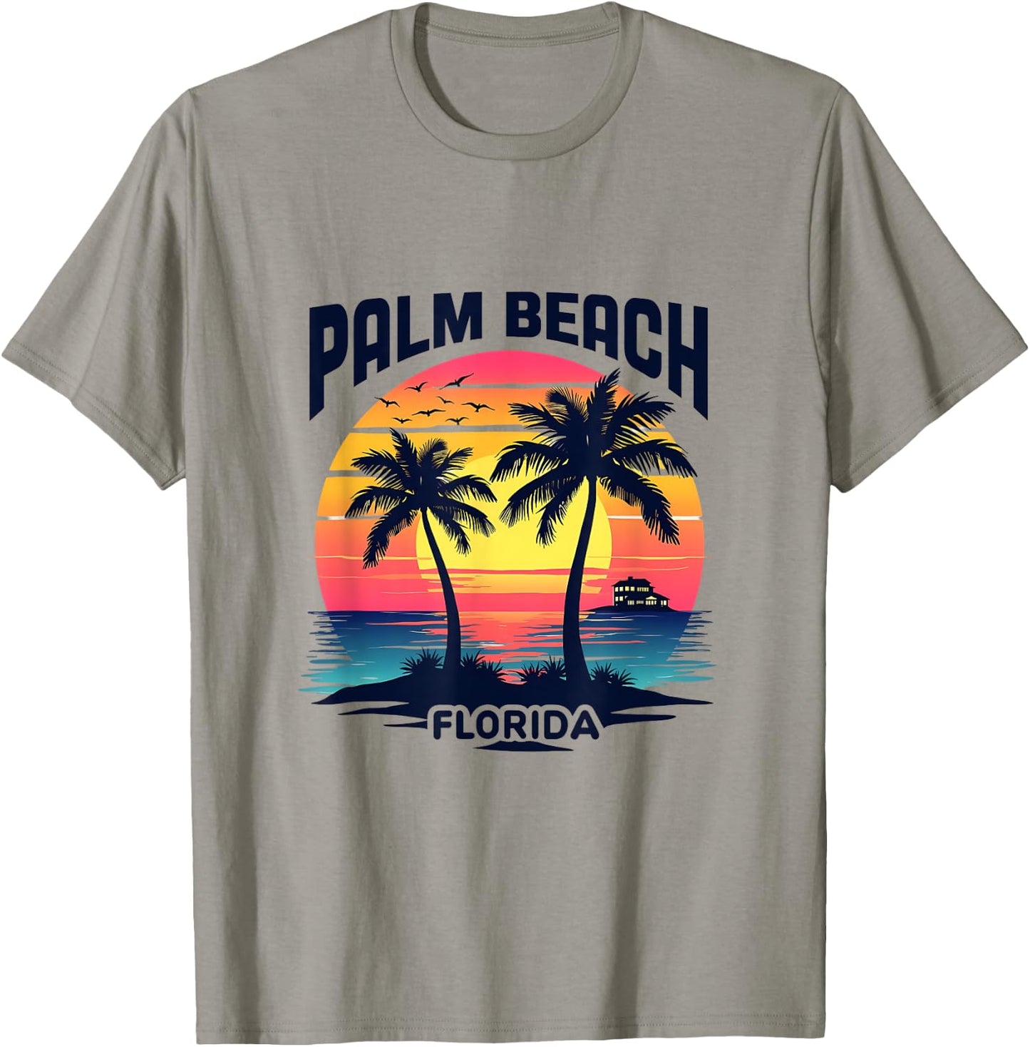 Palm Beach Florida Sunset Tropical Paradise T-Shirt - T-Shirt | Sand