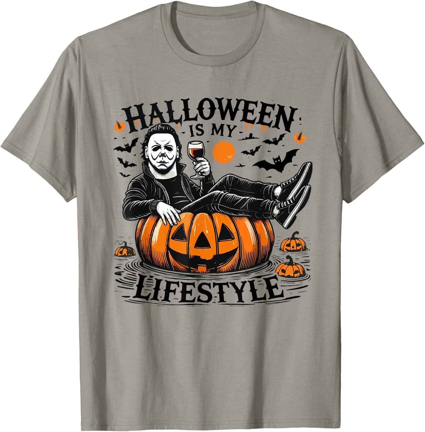 Halloween Is My Lifestyle Halloween Spooky Pumpkin Skeleton T-Shirt - T-Shirt | Sand