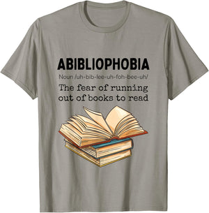 Abibliophobia Definition Funny Book Lover Reading Bookworm T-Shirt - T-Shirt | Sand