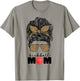 Kickball Mom Funny Leopard Messy Bun Kickball Mom T-Shirt - T-Shirt | Sand