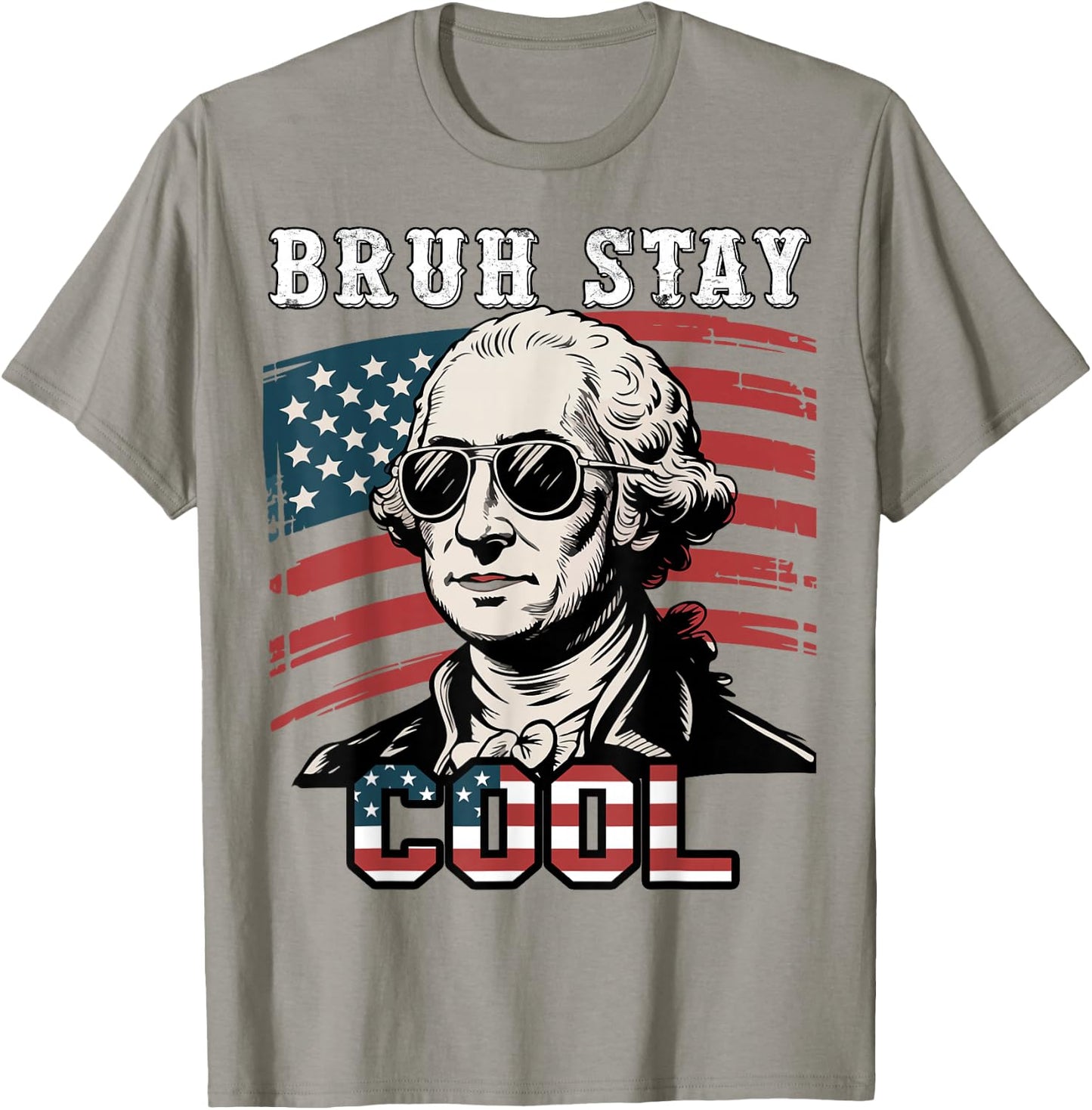 Youth Bruh Stay Cool 4th July George-Washington Men Boys Kid T-Shirt - T-Shirt | Sand