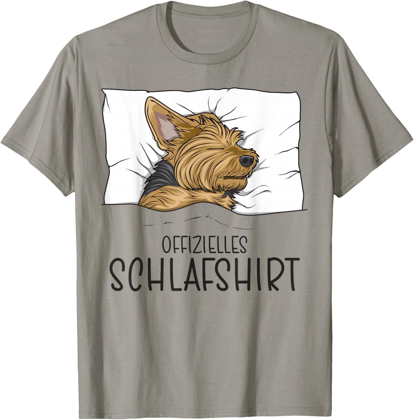 Offizielles Schlafshirt Yorkie Schlafanzug Yorkshire Terrier T-Shirt - T-Shirt | Sand