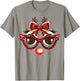 Funny Reindeer Face Leopard Sunglasses Plaid Christmas Light T-Shirt - T-Shirt | Sand