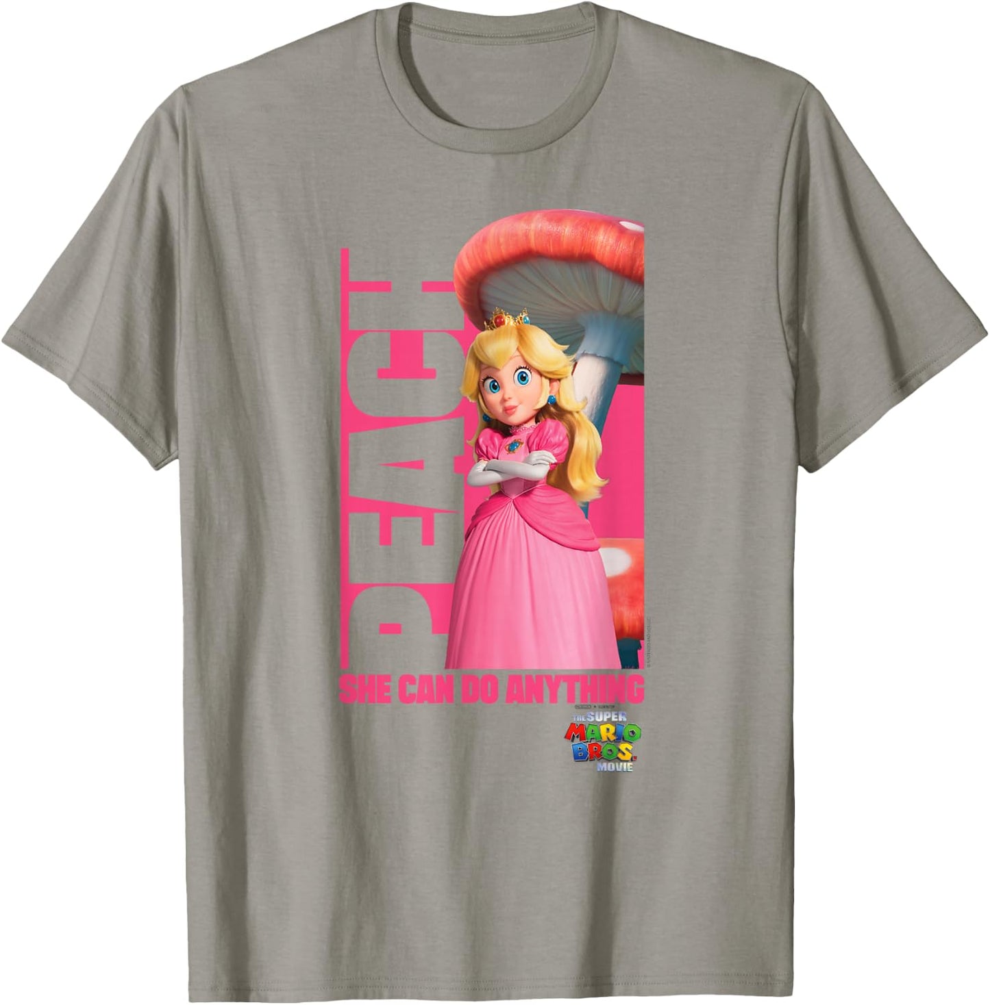 The Super Mario Bros. Movie She Can Do Anything Peach Poster , White T-Shirt - T-Shirt | Sand