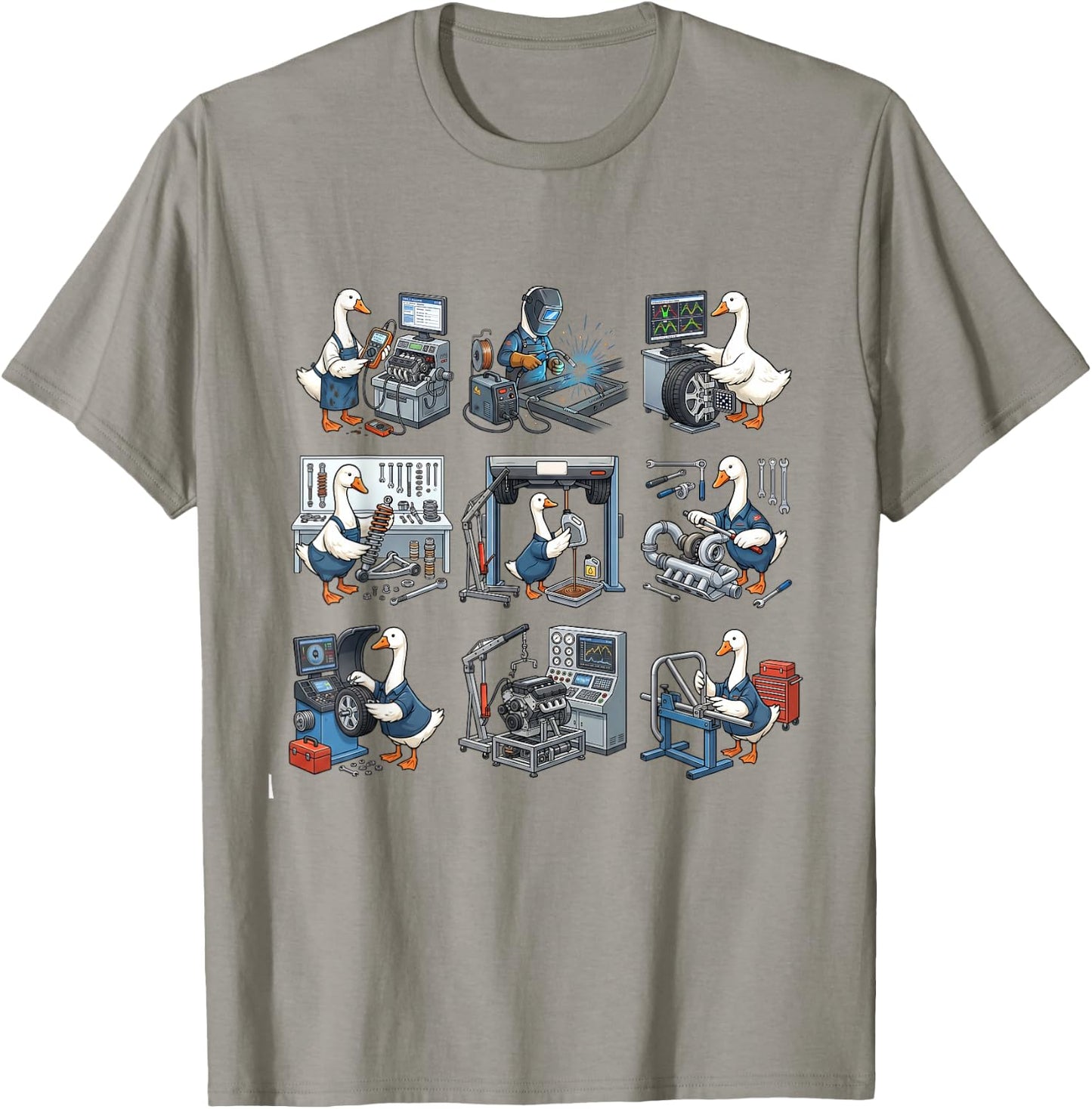 Silly Goose Mechanic Shirt Funny Car Repair Auto Technician T-Shirt - T-Shirt | Sand