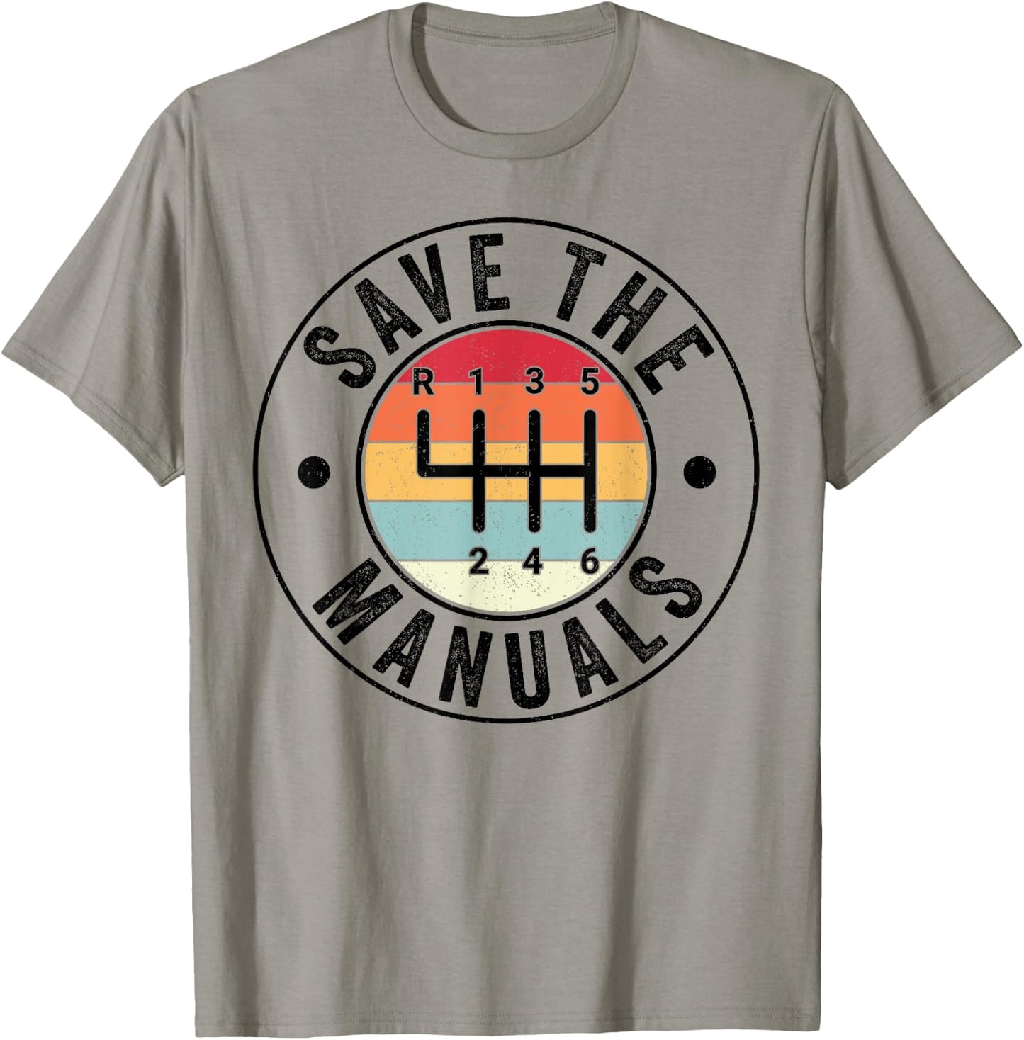 Save The Manuals 6-Gang-Schaltgetriebe, drei Pedale T-Shirt - T-Shirt | Sand