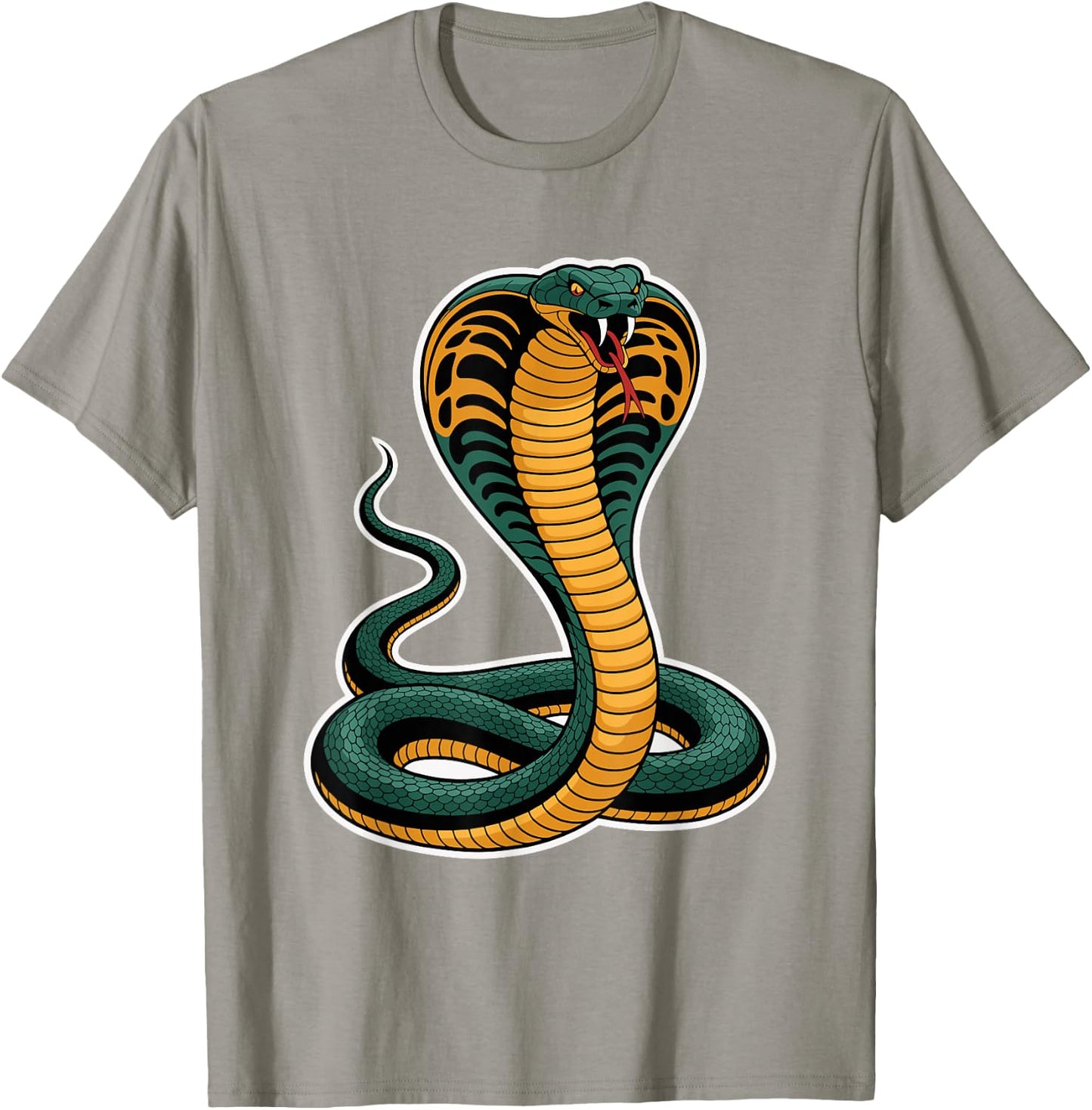 Fierce Cobra Snake Tattoo Style Red Orange Gradient T-Shirt - T-Shirt | Sand