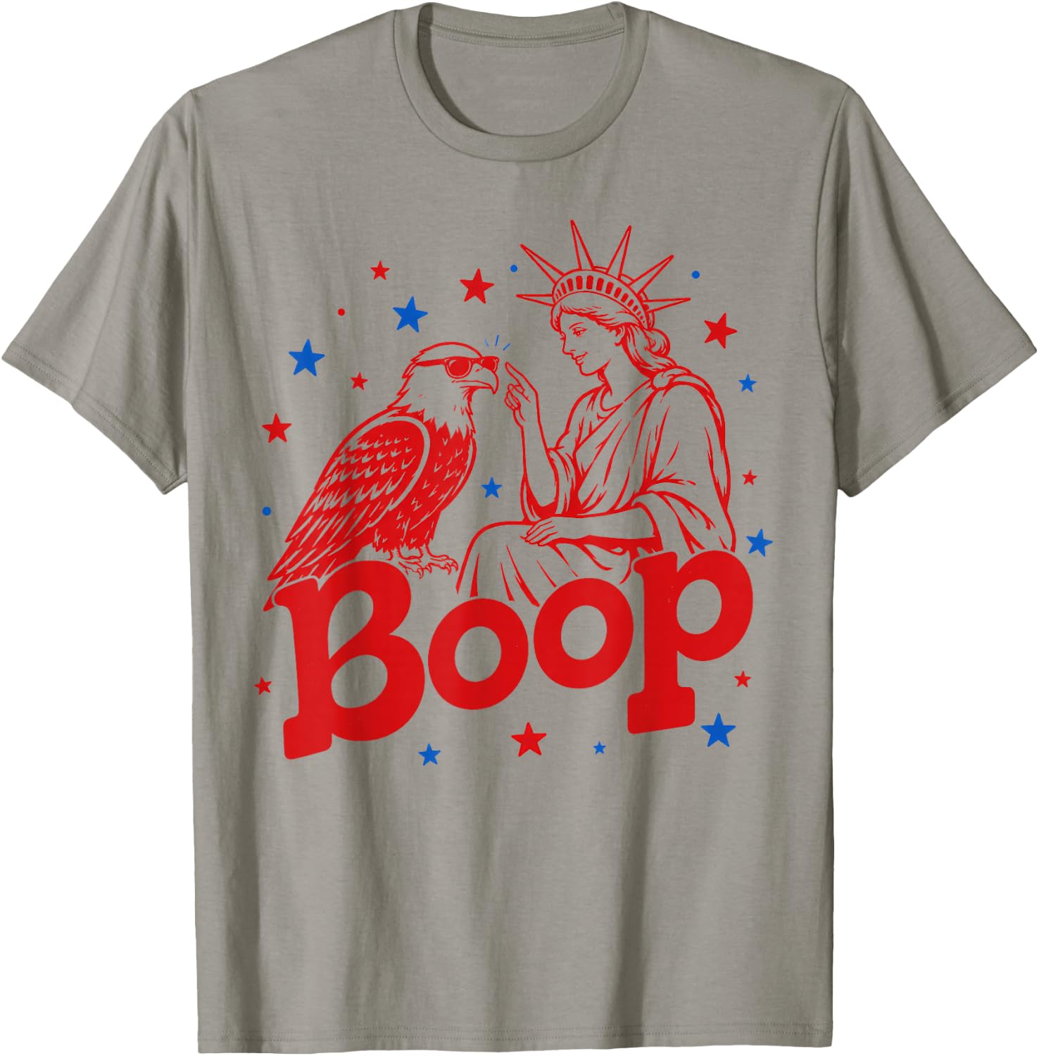 Boop Vintage Girl and Eagle Funny Patriotic Retro Art T-Shirt - T-Shirt | Sand