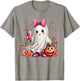 In October We Wear Pink Ghost Breast Cancer Awareness T-Shirt - T-Shirt | Sand