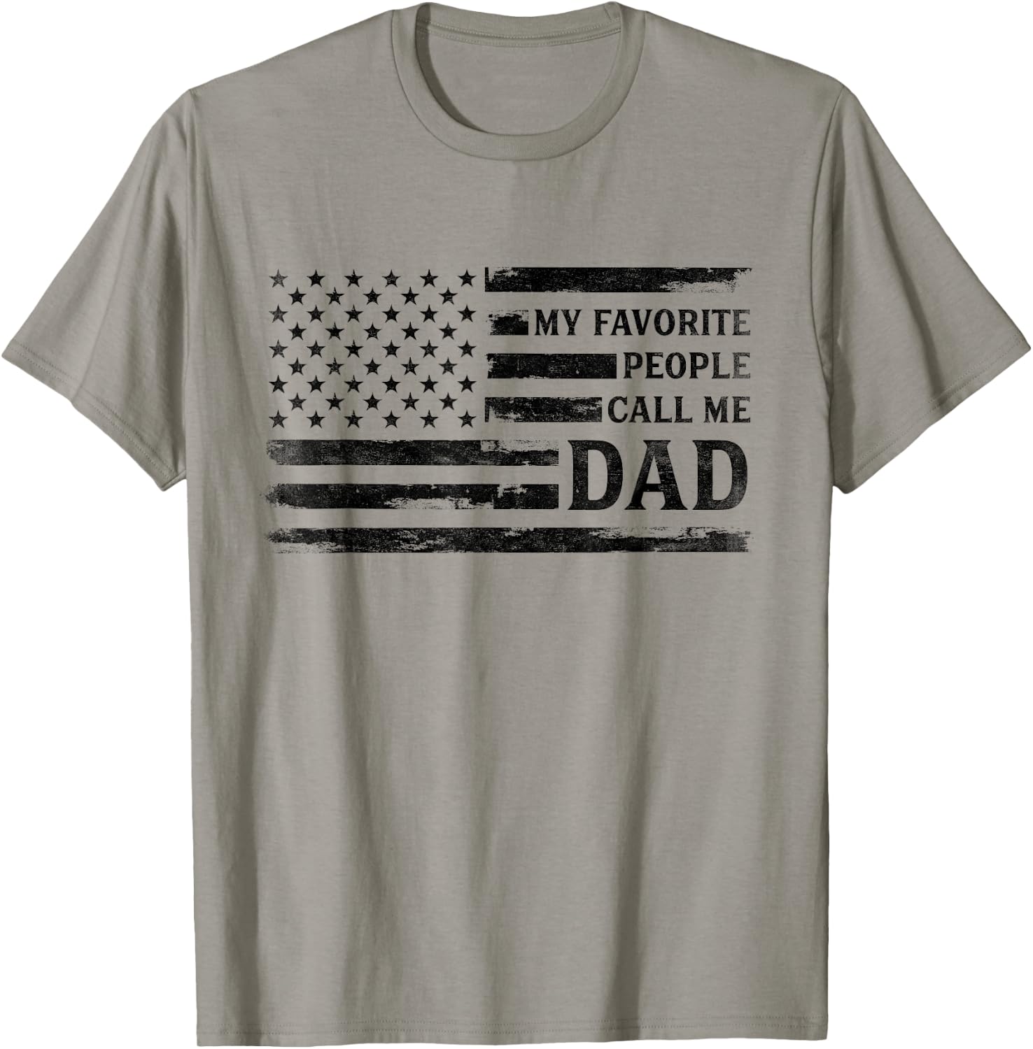 My Favorite People Call Me Dad Father's Day Black USA Flag T-Shirt - T-Shirt | Sand