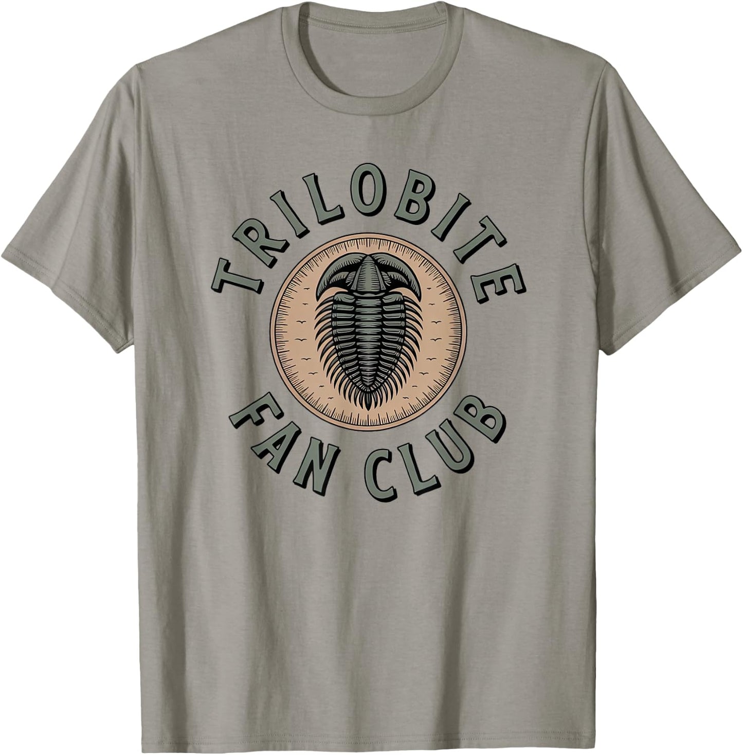 Trilobite Enthusiast Vintage Circle Logo Fossil Club Design T-Shirt - T-Shirt | Sand
