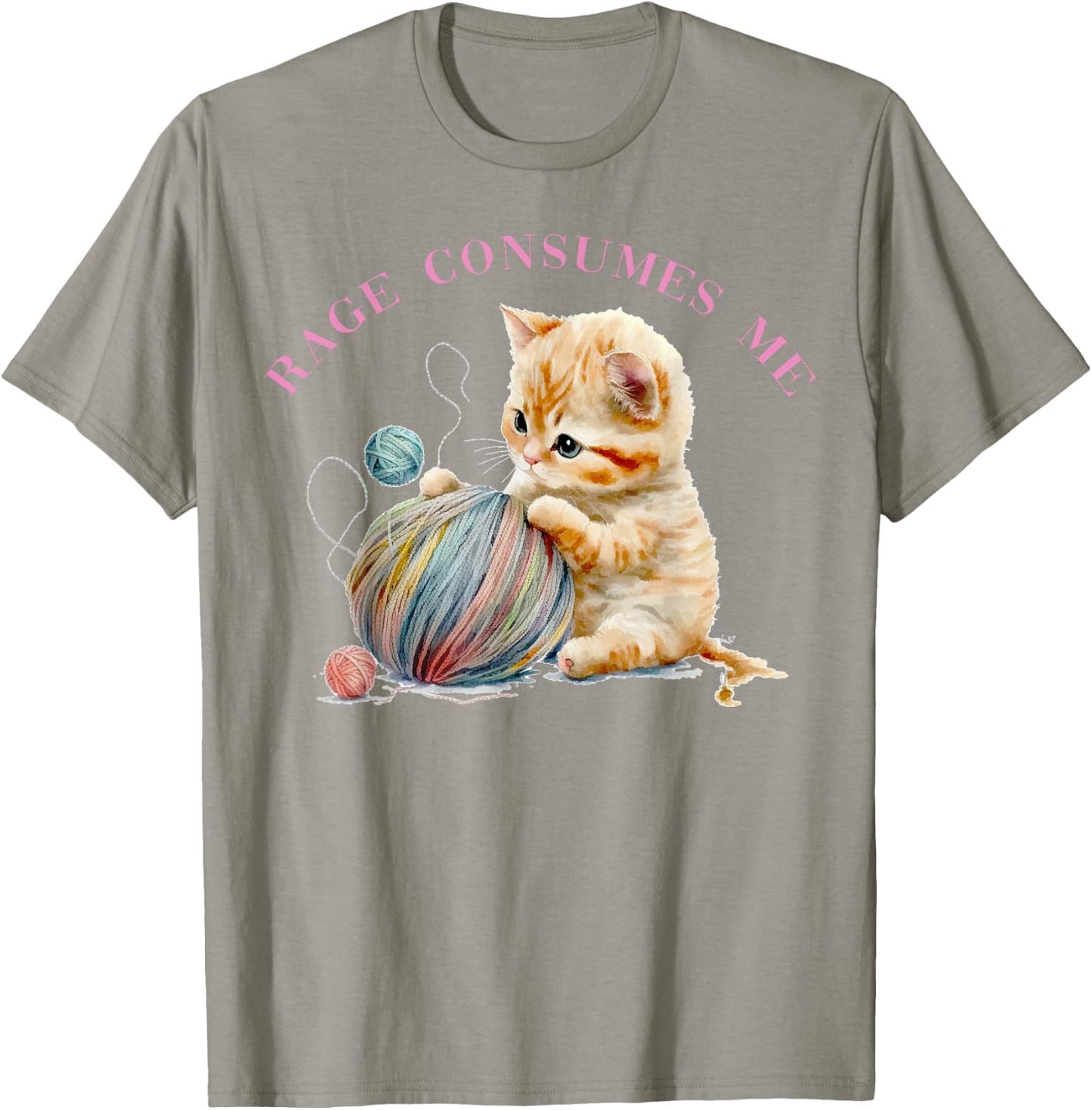 Funny Rage Consumes Me Kitten Cute Cat Meme Mental Health T-Shirt - T-Shirt | Sand