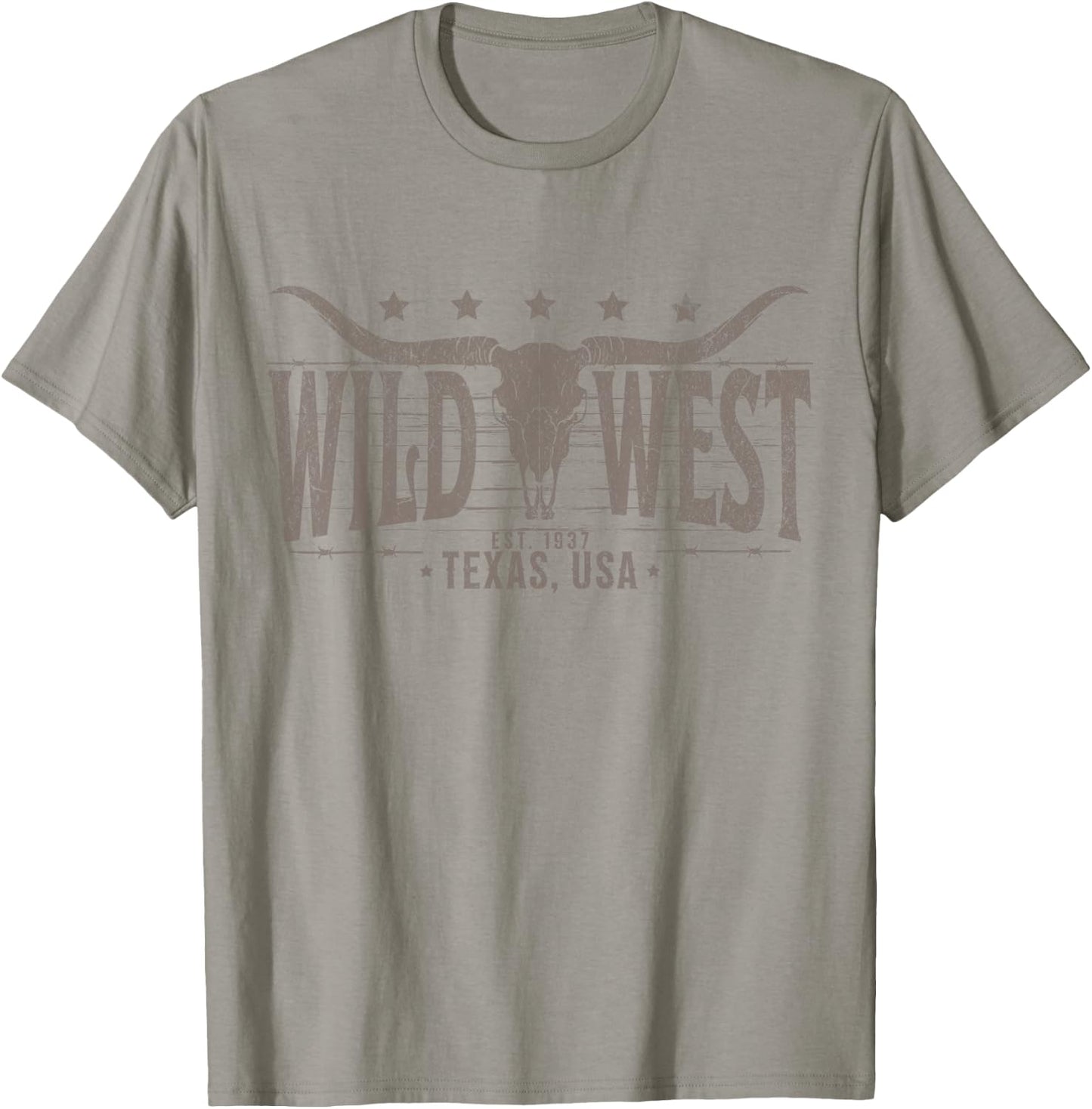 Cow Bull Skull Skull Western Country Music Trip T-Shirt - T-Shirt | Sand