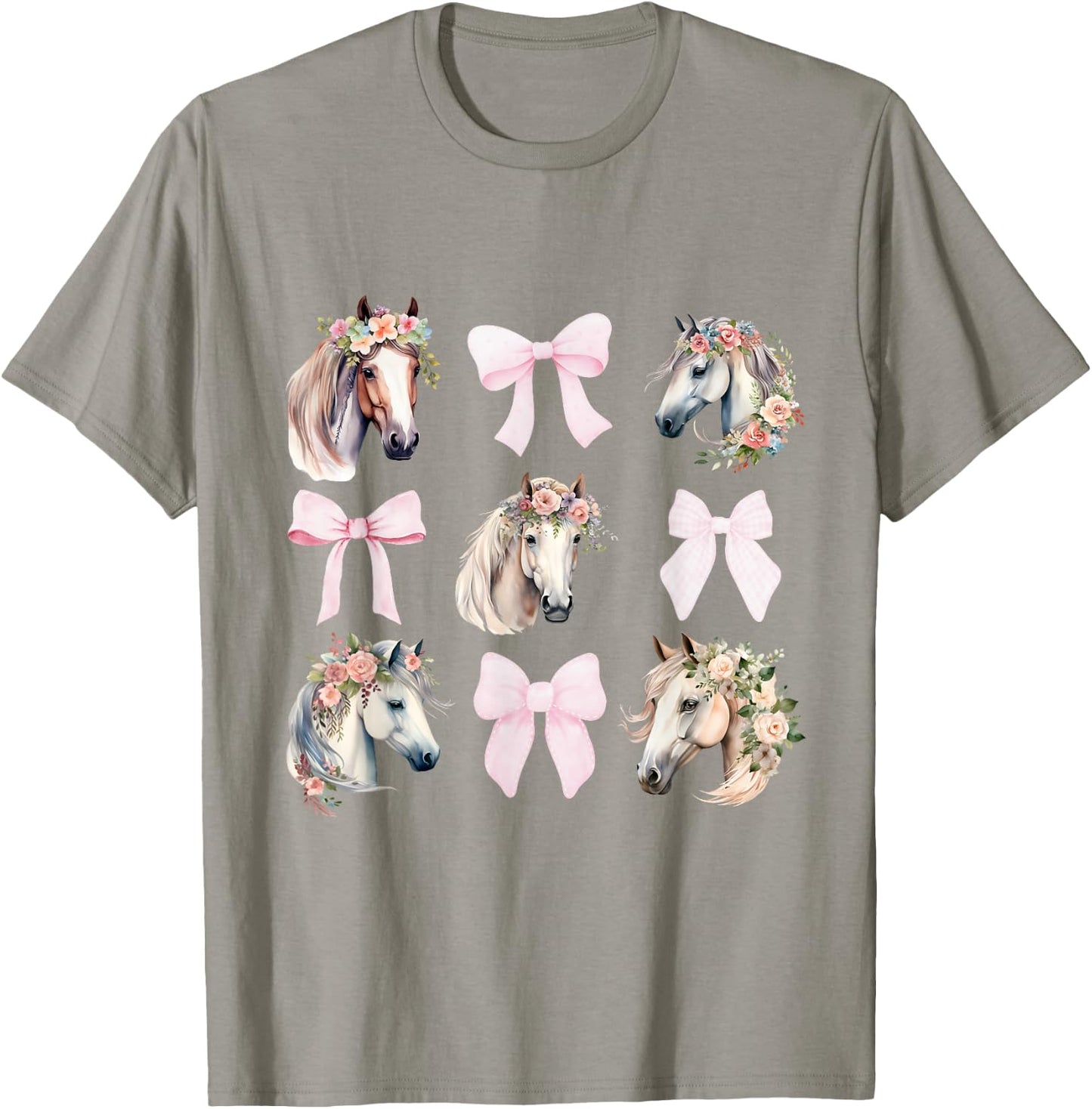 Coquette Horse Riding Wild Flowers Horse Lover T-Shirt - T-Shirt | Sand