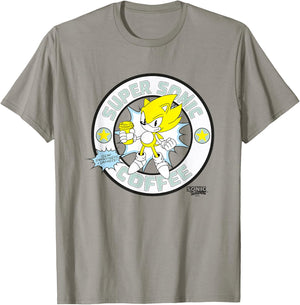Sonic The Hedgehog Super Sonic Coffee Vintage Logo T-Shirt - T-Shirt | Sand