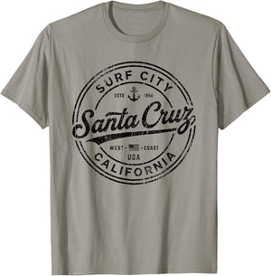 Vintage Santa Cruz Surf City California West Coast. Retro T-Shirt - T-Shirt | Sand