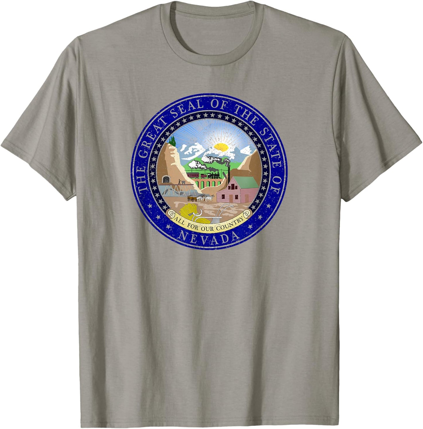 Nevada State Seal Flag Symbol T-Shirt - T-Shirt | Sand