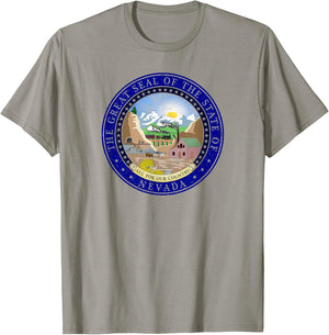 Nevada State Seal Flag Symbol T-Shirt - T-Shirt | Sand