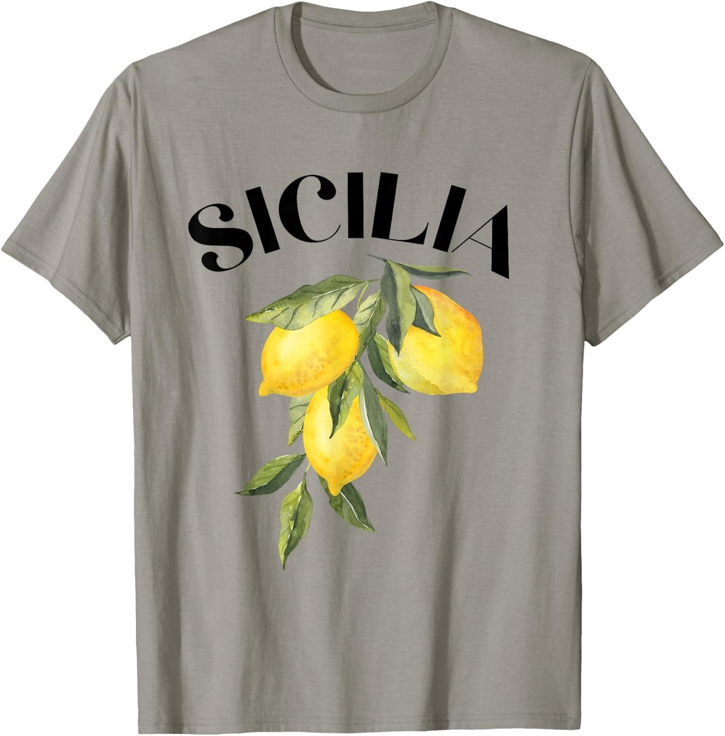 Sicily Lemon Art Italian Fruit Lover Italy Sicilia Vintage T-Shirt - T-Shirt | Sand