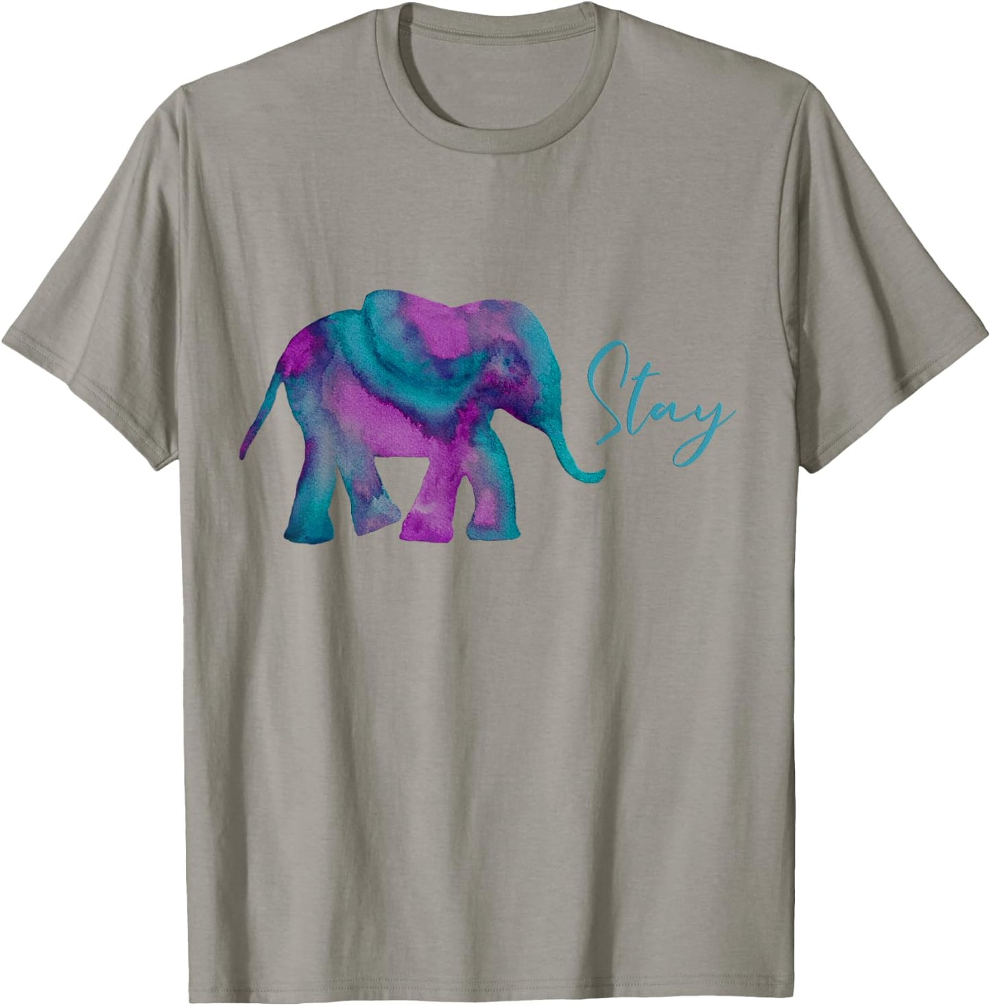 Stay Suicide Prevention Teal Purple Elephant Mental Health T-Shirt - T-Shirt | Sand