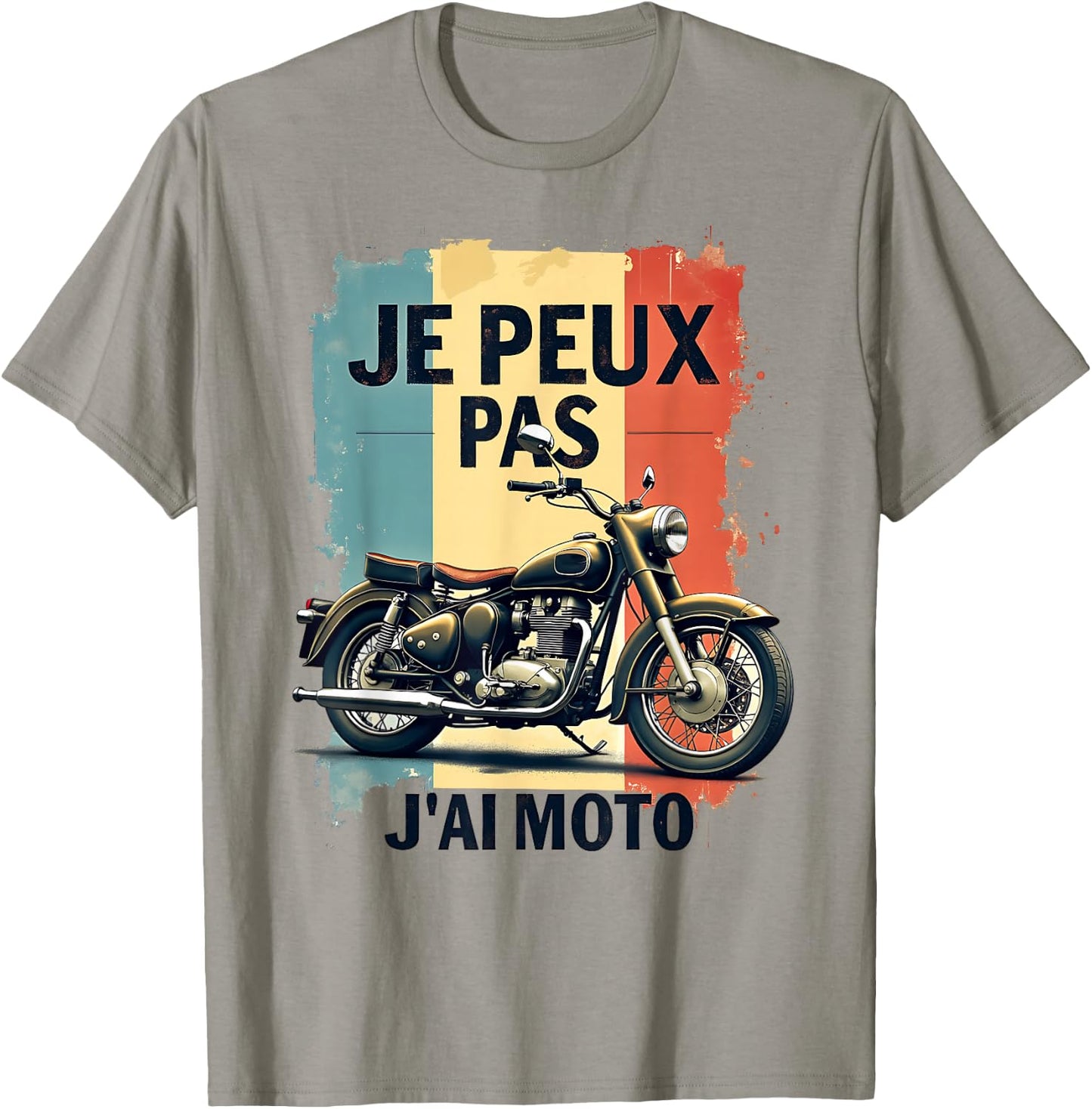 Je Peux Pas J'ai Moto Funny Gift Motorcycle Biker , white, S T-Shirt - T-Shirt | Sand