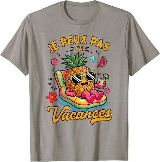 Ananas drôle Lunettes de Soleil Cadeau Vacances Humour 2026 T-Shirt - T-Shirt | Sand
