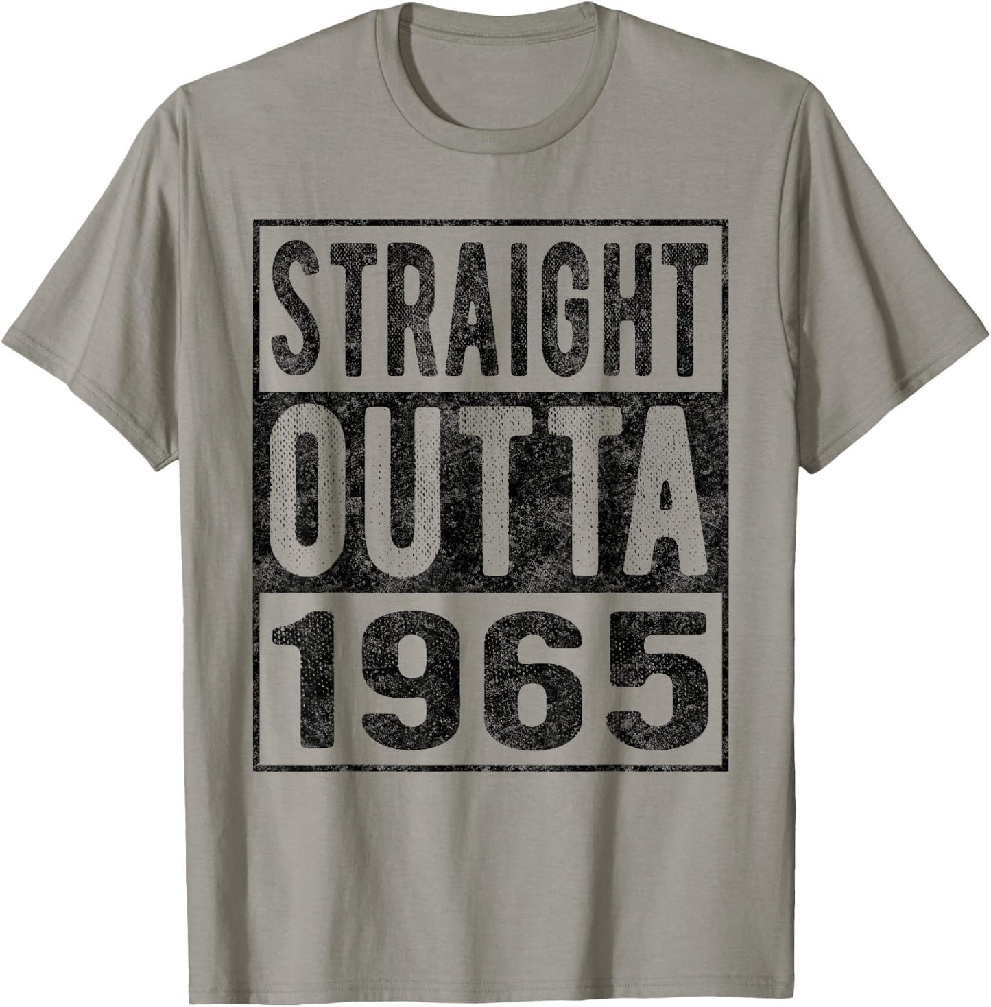 Straight Outta 1965, Fun Distressed Born 1965 Birthday Gift T-Shirt - T-Shirt | Sand