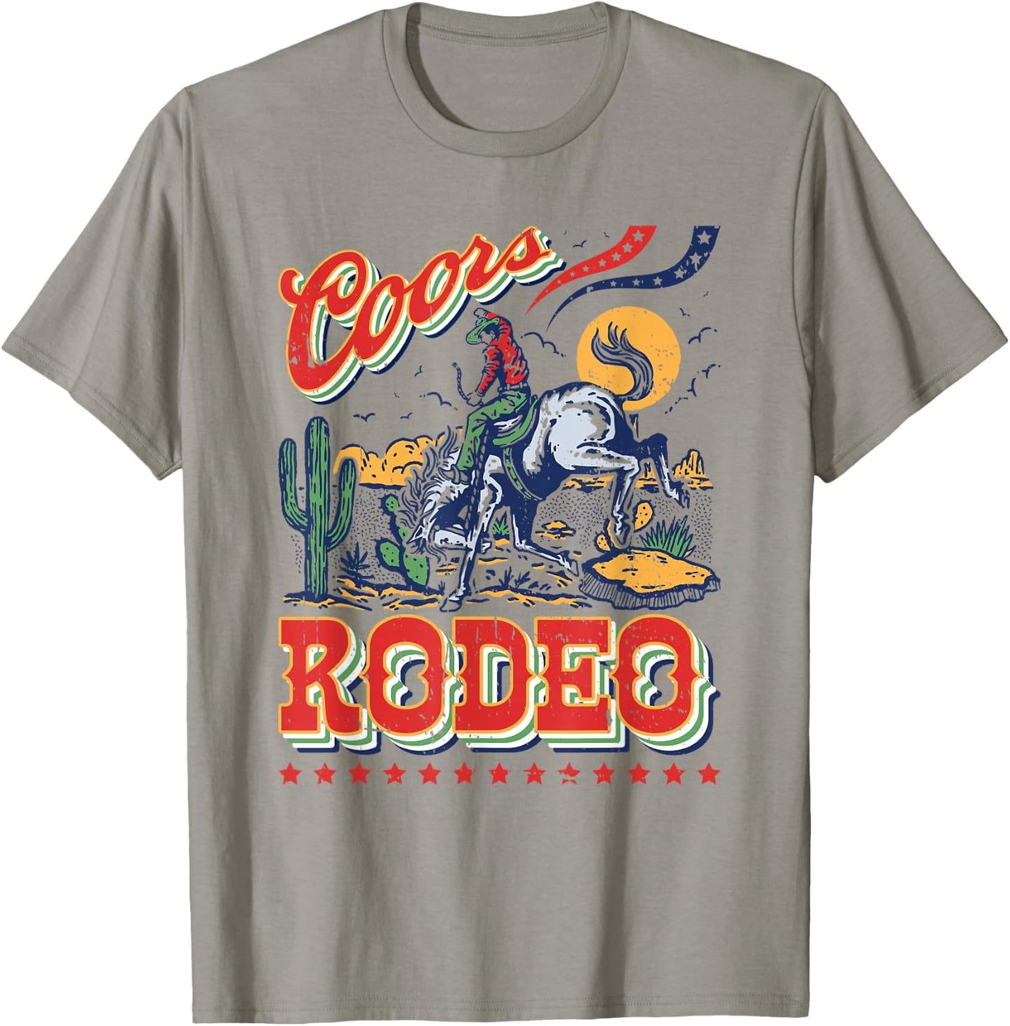 Vintage Rindsleder Reiten Coors Cowboys Western Country Rodeo T-Shirt - T-Shirt | Sand