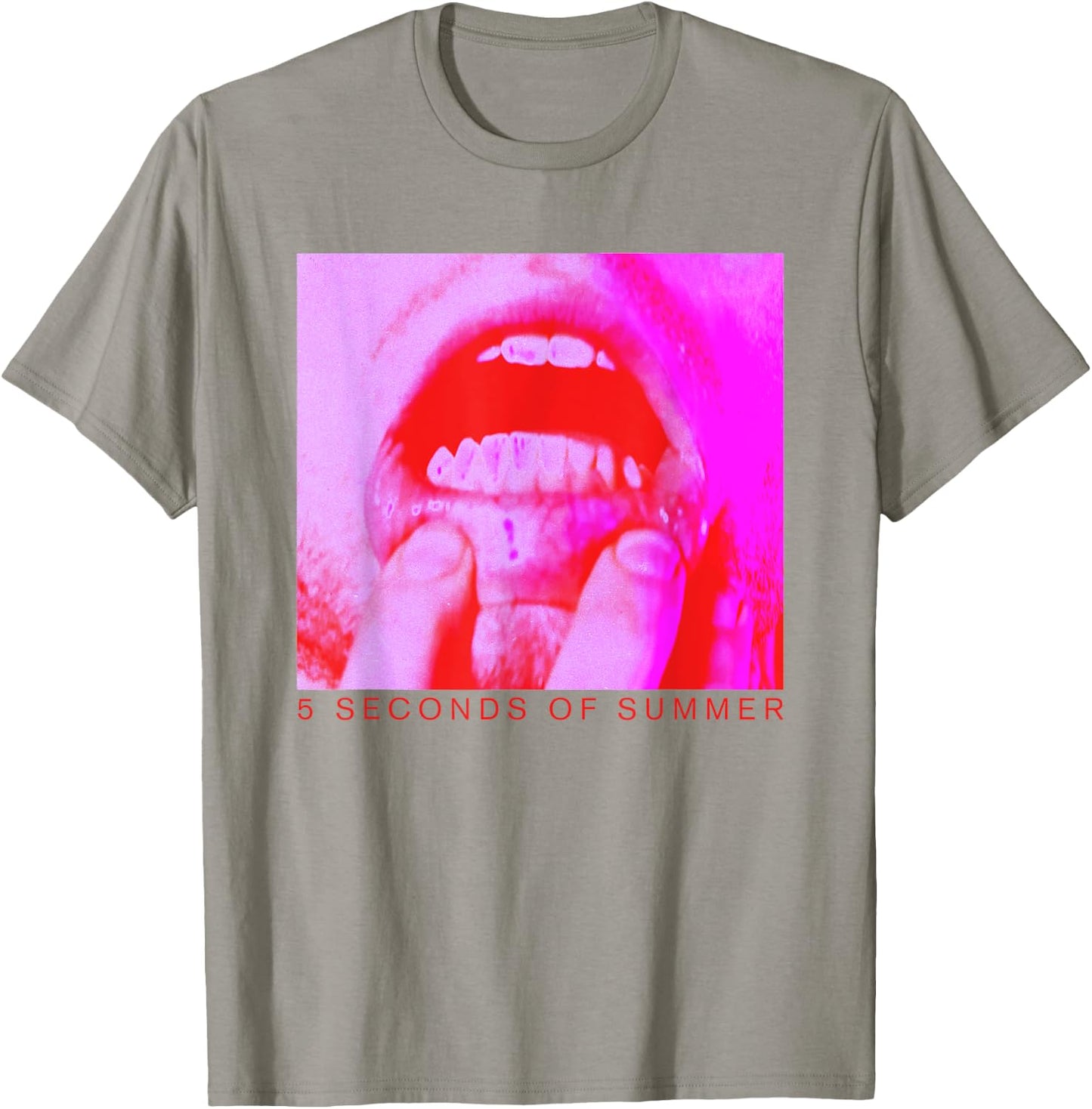 5 Seconds of Summer - Lip Tattoo T-Shirt - T-Shirt | Sand