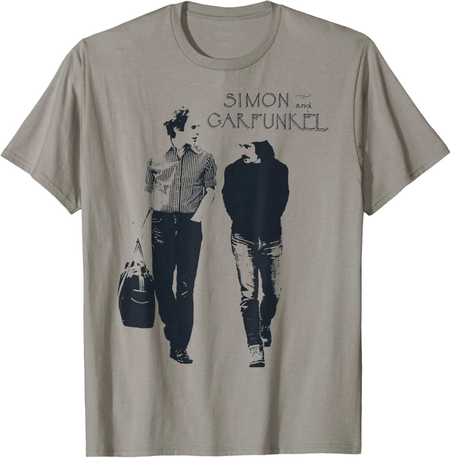 Control Industry - Simon & Garfunkel , Erwachsene & Kinder, Weiß, S, Kurzarm, Cartoon, Klassisch, Schnelltrocknend, Crew-Ausschnitt, Small T-Shirt - T-Shirt | Sand
