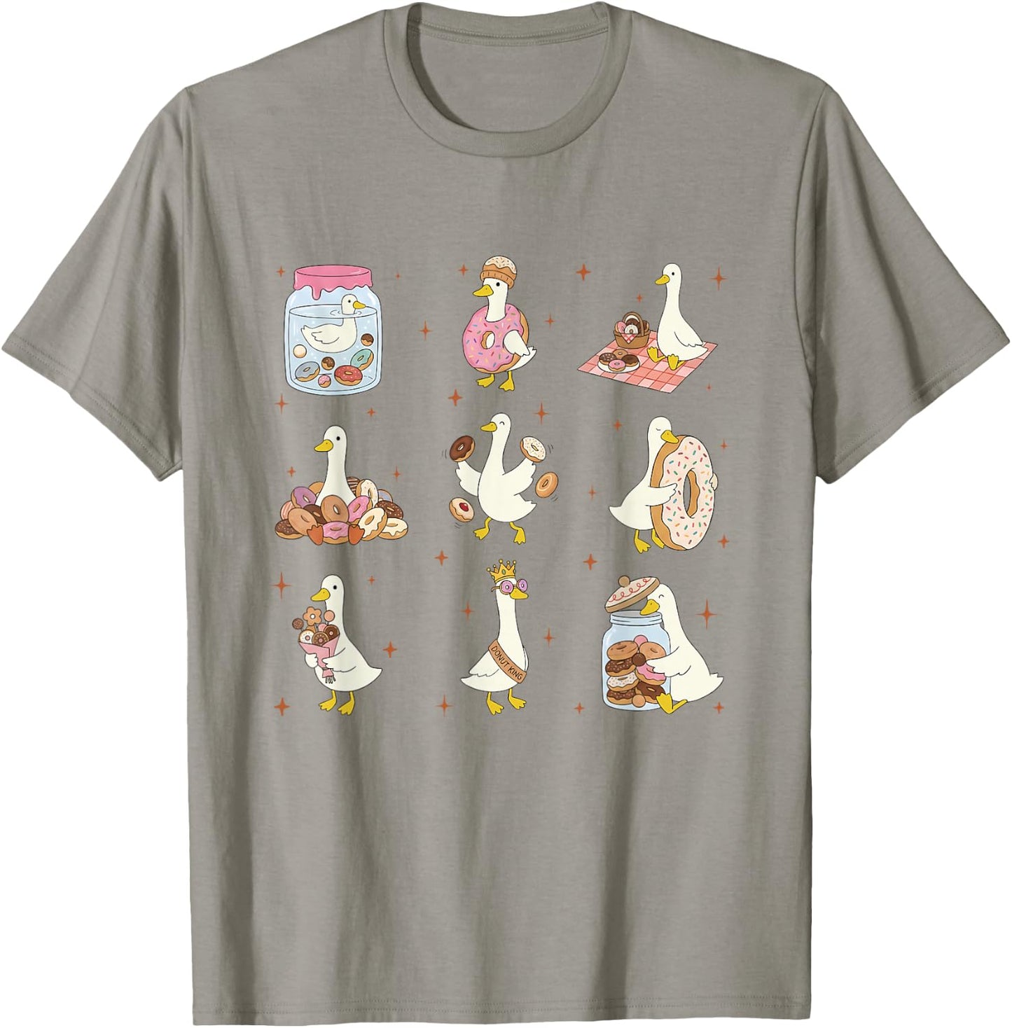 Women Donut Lover Silly Goose Party Donuts Bakery Lover T-Shirt - T-Shirt | Sand