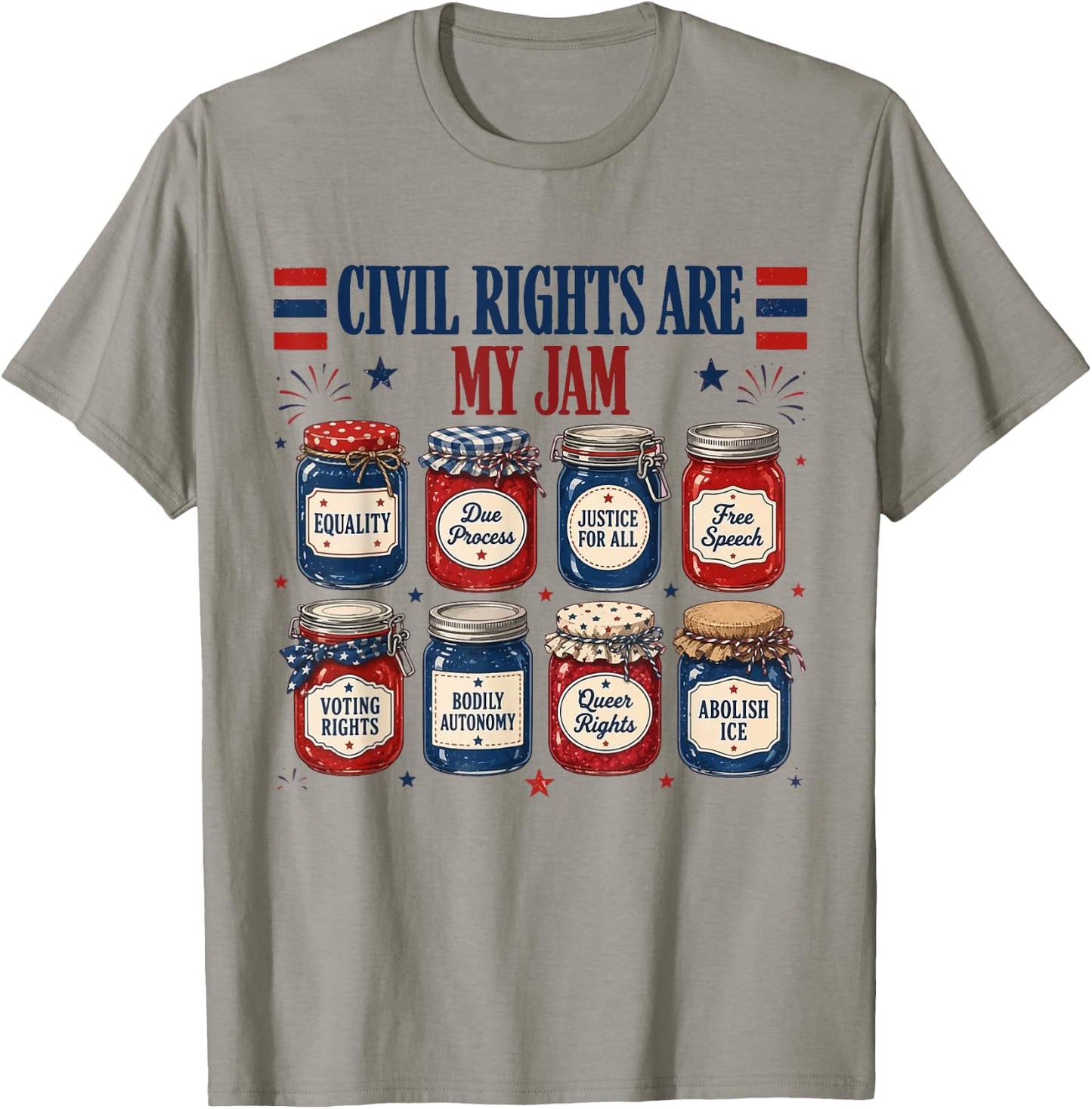 Retro Civil Rights are My Jam Patriotic Funny 4th of July T-Shirt - T-Shirt | Sand